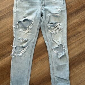 American Eagle Light Blue Distressed Skinny Jeans